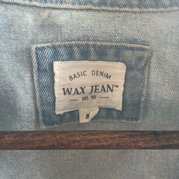 Wax Jean Light Wash Distressed Denim Jacket Medium - Picture 3 of 7